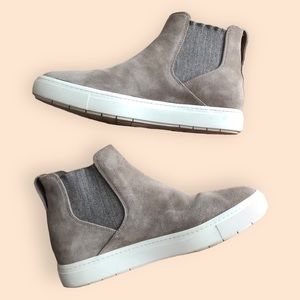 Vince The Newlyn Chelsea High Top Leather Bootie Sneaker Grey Designer Women’s 7